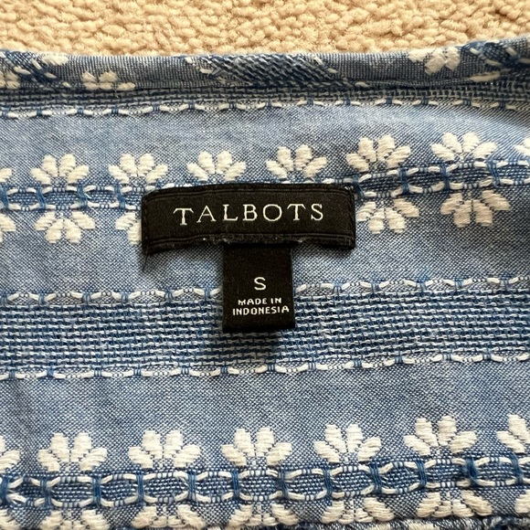 Denim chambray blouse by TALBOTS size small - Picture 7 of 8